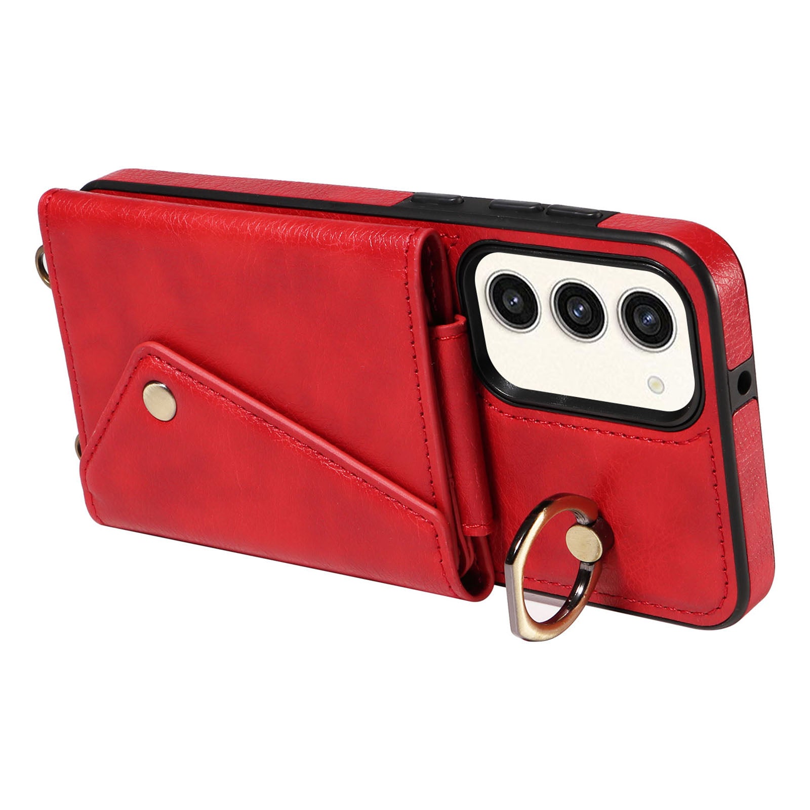002 For Samsung Galaxy S23 Card Bag Design Ring Kickstand Cellphone Cover Litchi Texture Leather TPU Phone Case with Shoulder Strap 002 For Samsung Galaxy S23 Card Bag Design Ring Kickstand Cellphone Cover Litchi Texture Leather TPU Phone Case with Shoulder Strap
